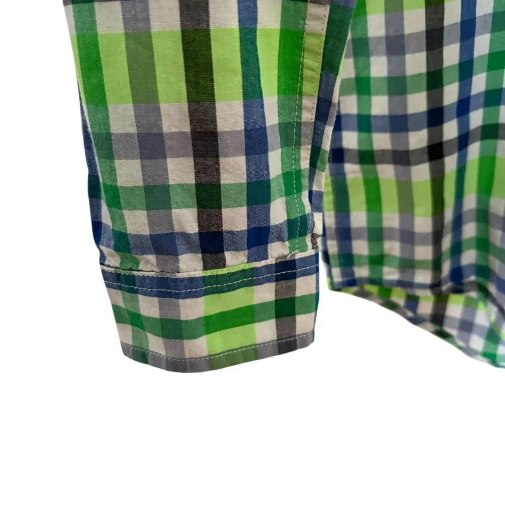 The Children's Place boys XL 14 multicolored check collared button down shirt